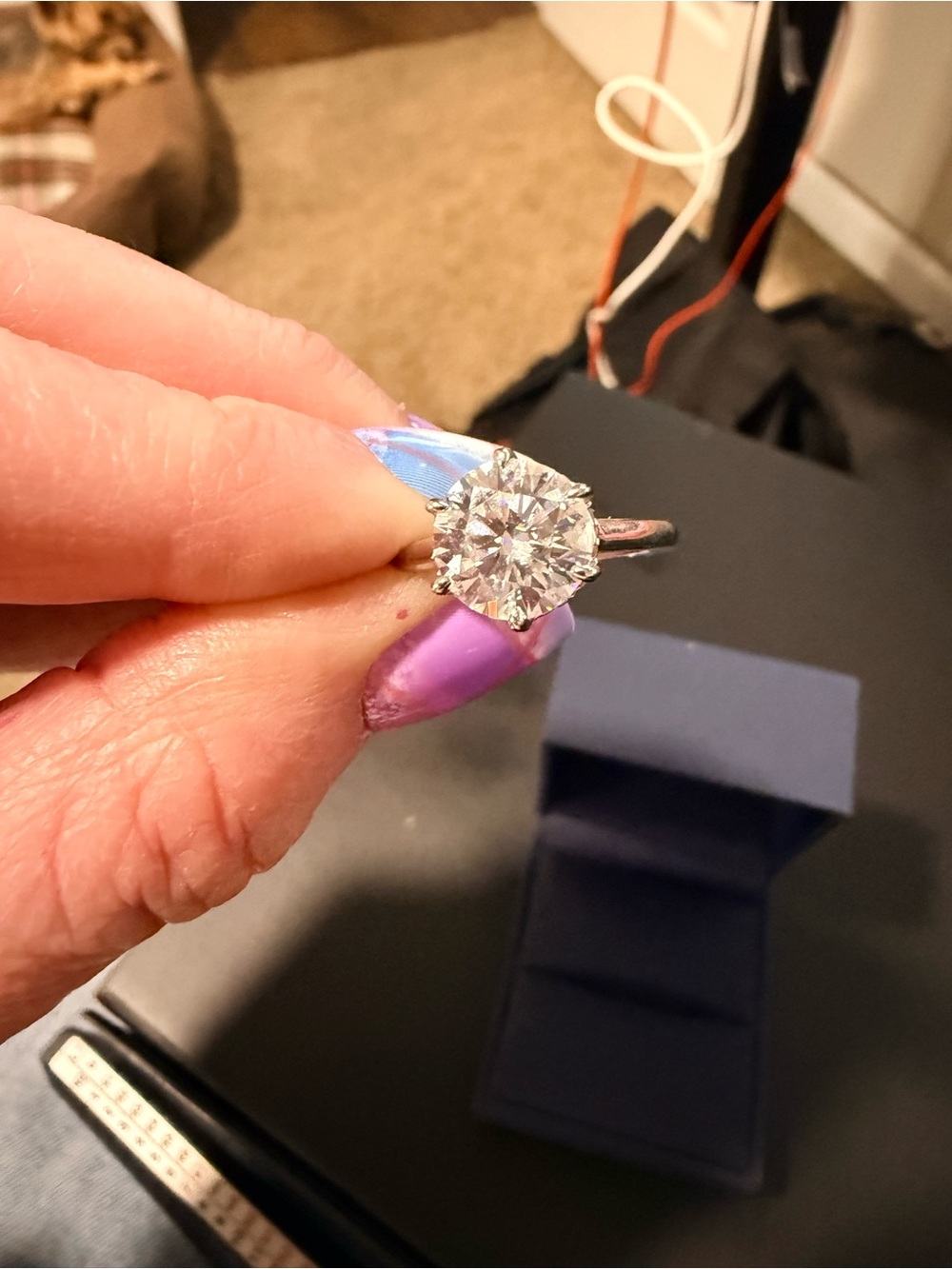 Classic Solitaire Round Moisanitte Engagement Ring in Sterling Silver